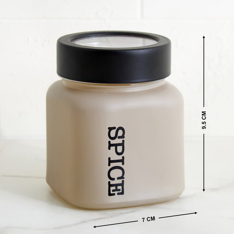 Stack Onyx Set of 3 Glass Spice Jars with Metal Stand - 300ml