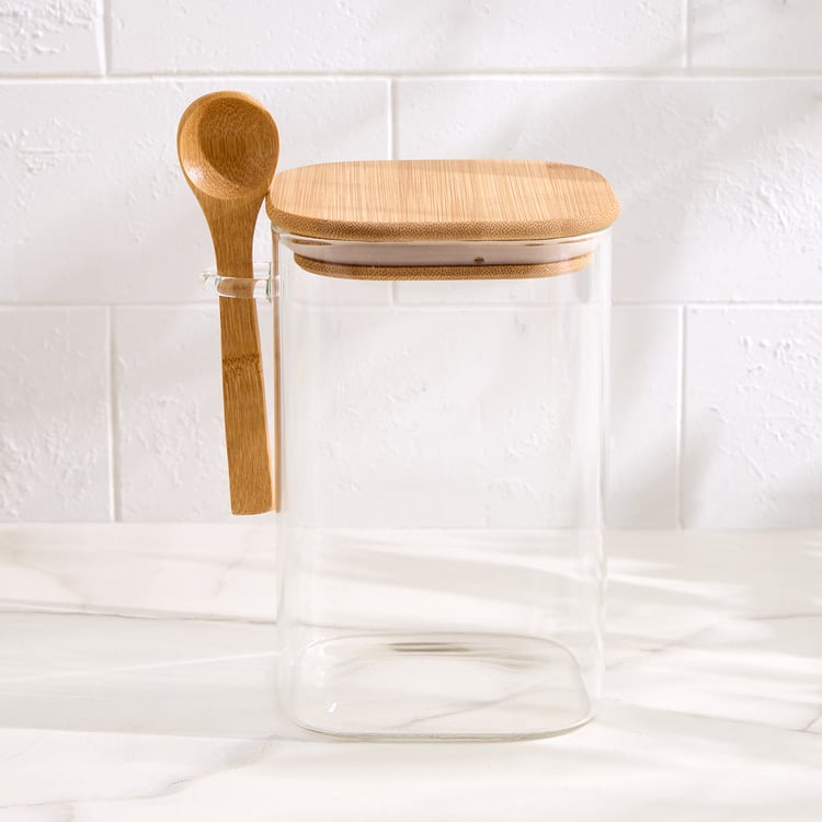 Regal Luxe Yorkshire Borosilicate Glass Jar with Spoon - 1.1L