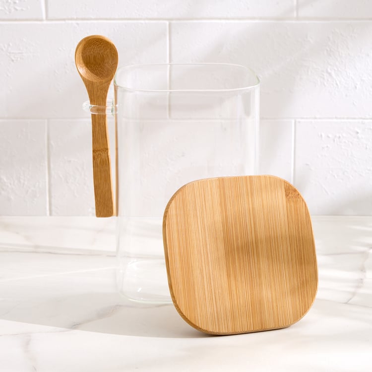Regal Luxe Yorkshire Borosilicate Glass Jar with Spoon - 1.1L