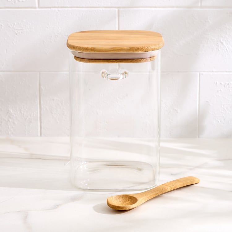 Regal Luxe Yorkshire Borosilicate Glass Jar with Spoon - 1.1L