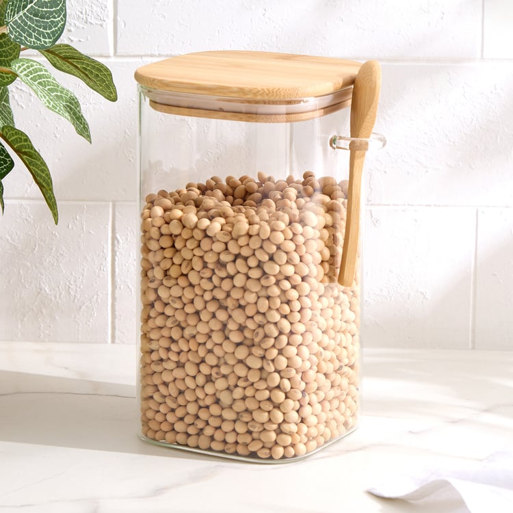 Regal Luxe Yorkshire Borosilicate Glass Jar with Spoon - 1.3L