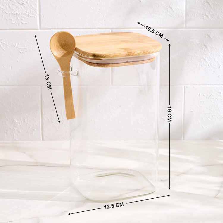 Regal Luxe Yorkshire Borosilicate Glass Jar with Spoon - 1.3L