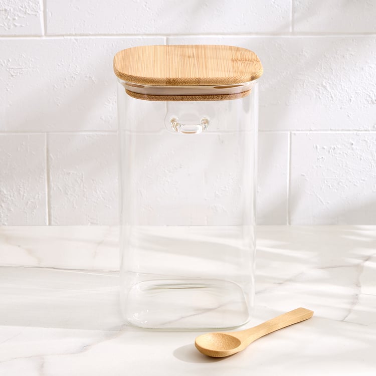 Regal Luxe Yorkshire Borosilicate Glass Jar with Spoon - 1.3L