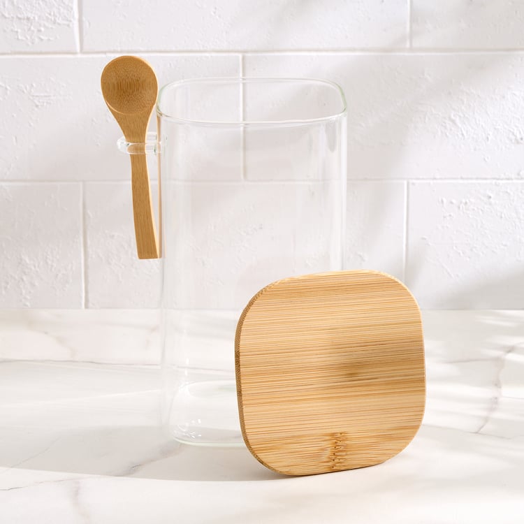 Regal Luxe Yorkshire Borosilicate Glass Jar with Spoon - 1.3L