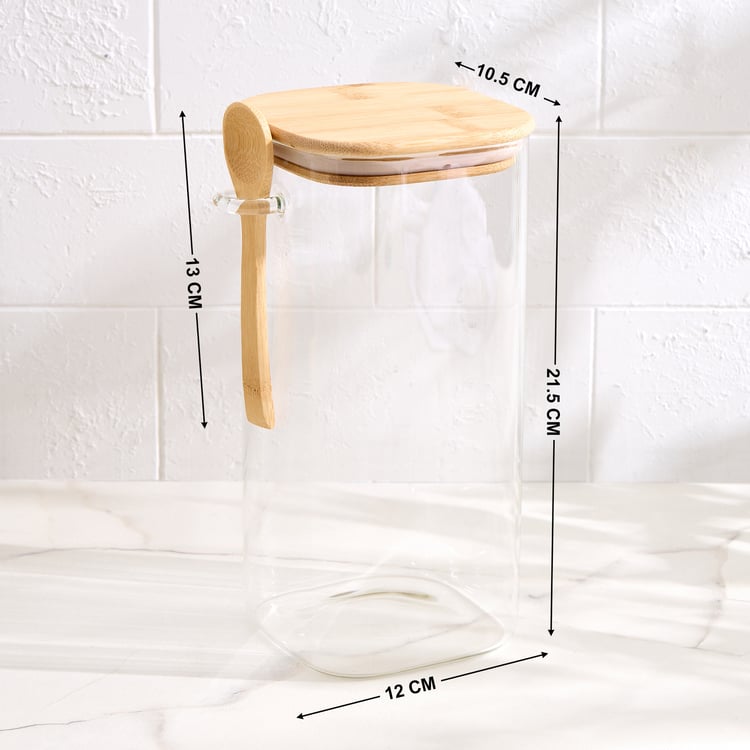 Regal Luxe Yorkshire Borosilicate Glass Jar with Spoon - 1.5L