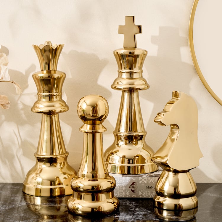 Brim Royale Altin Aluminium Chess Pawn Table Accent