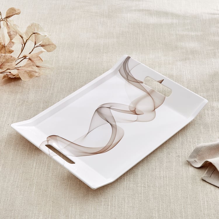 Meadows Monalisa Melamine Printed Serving Tray - 38x27cm