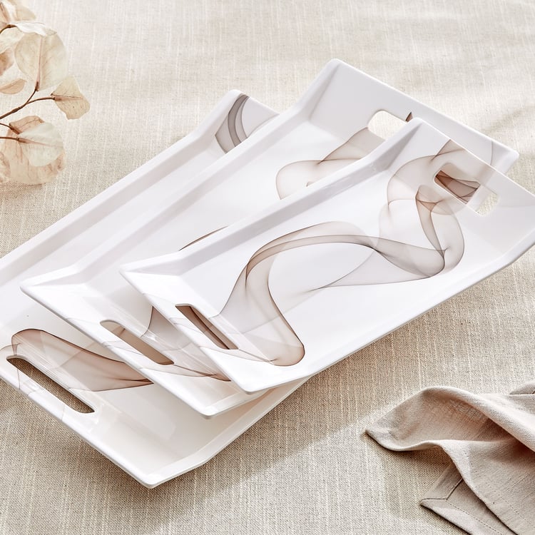 Meadows Monalisa Melamine Printed Serving Tray - 38x27cm