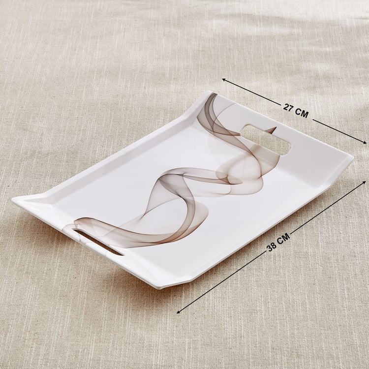Meadows Monalisa Melamine Printed Serving Tray - 38x27cm