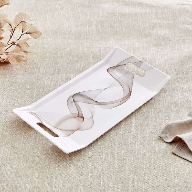 Meadows Monalisa Melamine Printed Serving Tray - 38x20cm