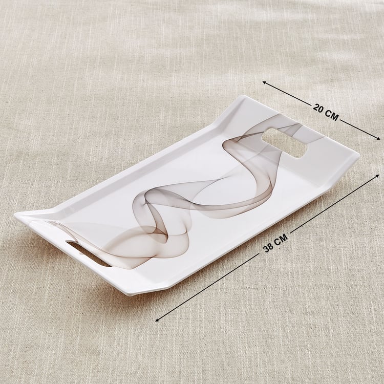 Meadows Monalisa Melamine Printed Serving Tray - 38x20cm