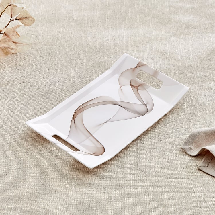 Meadows Monalisa Melamine Printed Serving Tray - 30.5x18cm