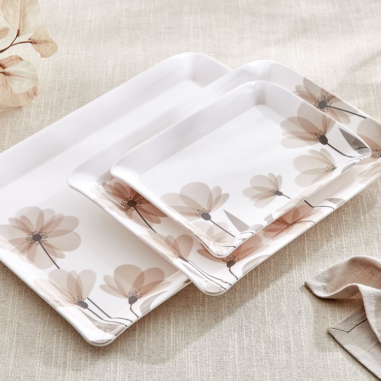 Meadows Monalisa Melamine Floral Print Serving Tray - 38.5x27.5cm
