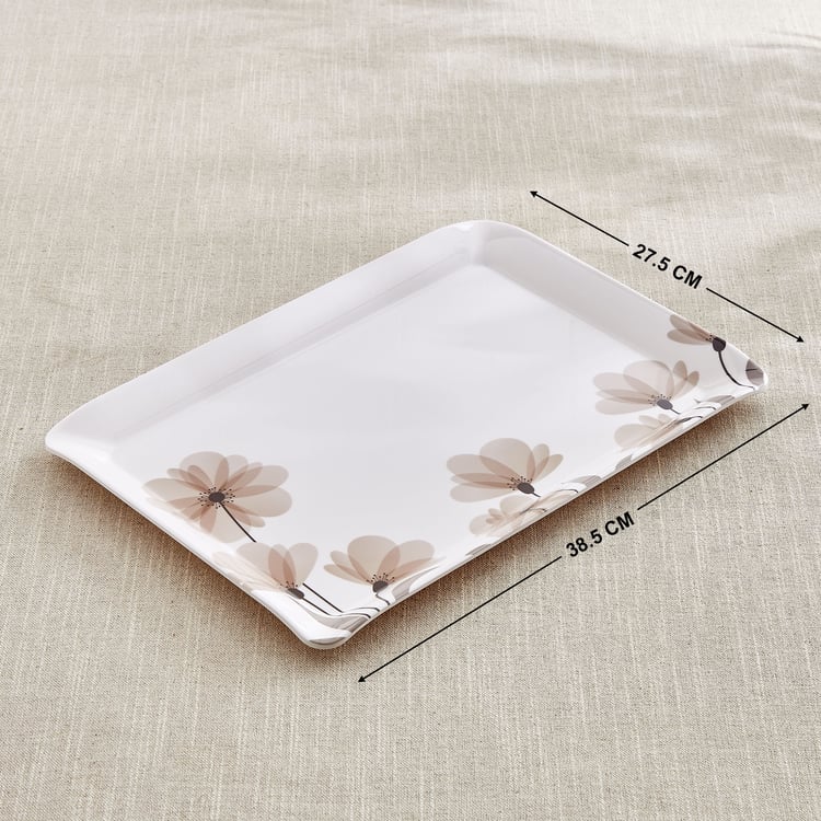 Meadows Monalisa Melamine Floral Print Serving Tray - 38.5x27.5cm