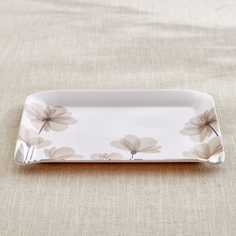 Meadows Monalisa Stylo Melamine Floral Print Serving Tray - 31x23cm