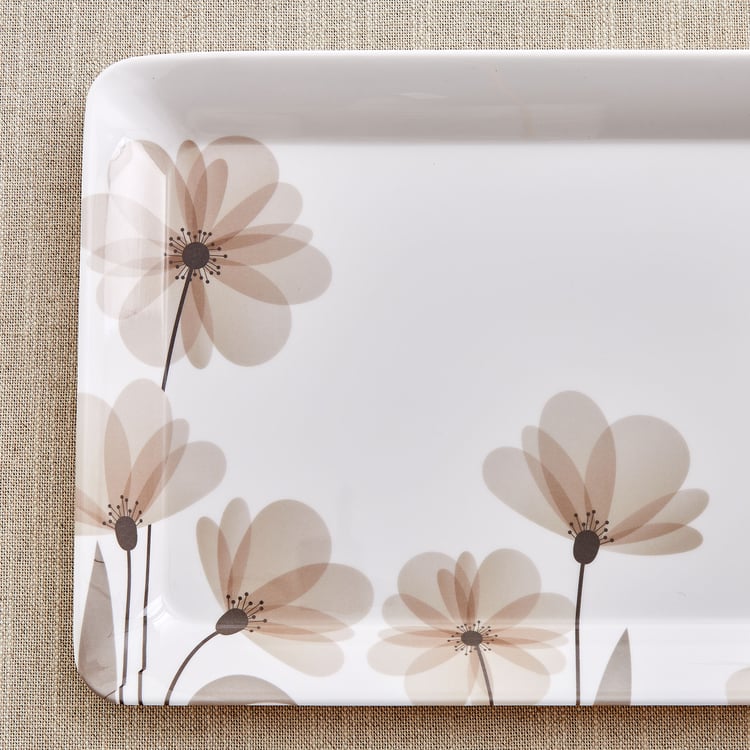 Meadows Monalisa Stylo Melamine Floral Print Serving Tray - 31x23cm