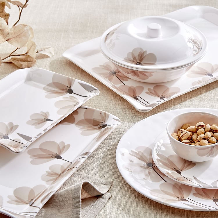 Meadows Monalisa Stylo Melamine Floral Print Serving Tray - 23.5x18cm