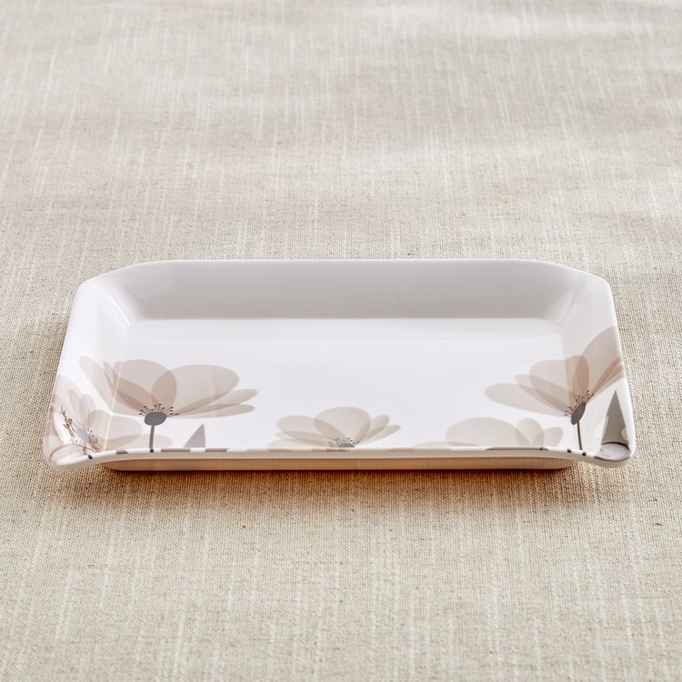 Meadows Monalisa Stylo Melamine Floral Print Serving Tray - 23.5x18cm