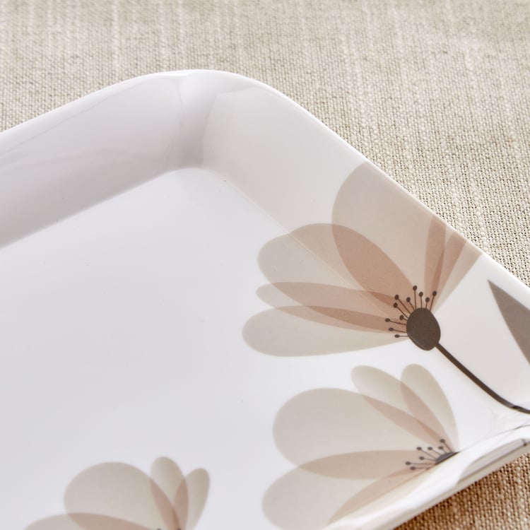 Meadows Monalisa Stylo Melamine Floral Print Serving Tray - 23.5x18cm