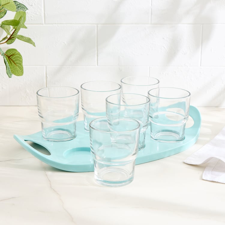 Tuscany Zinnia Set of 6 Juice Glass with Serving Tray - 150ml