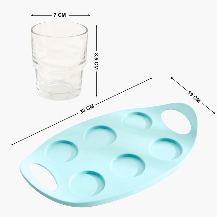 Tuscany Zinnia Set of 6 Juice Glass with Serving Tray - 150ml