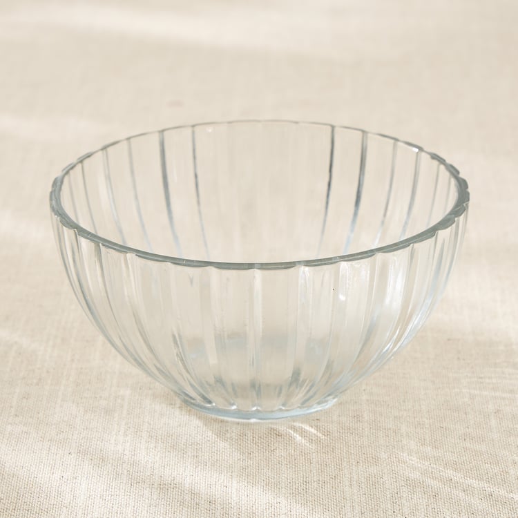 Tuscany Zinnia Set of 7 Glass Ribbed Pudding Set