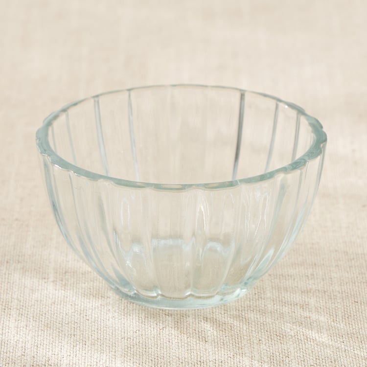 Tuscany Zinnia Set of 7 Glass Ribbed Pudding Set