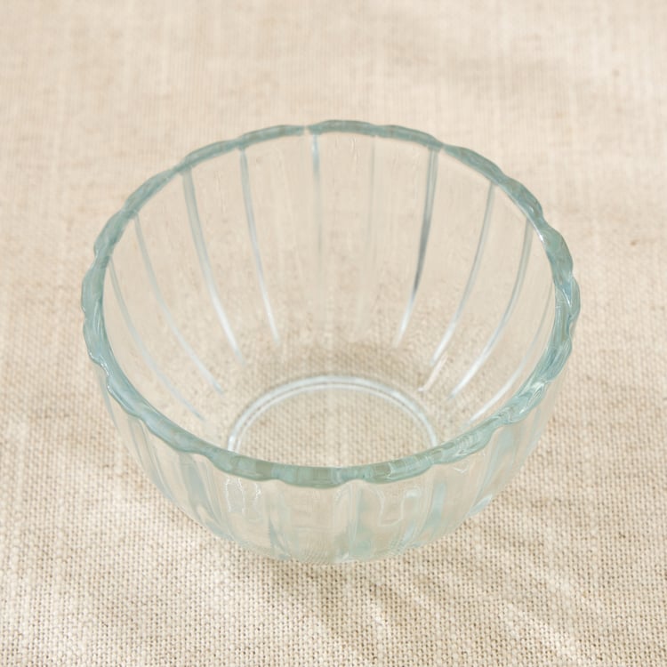Tuscany Zinnia Set of 7 Glass Ribbed Pudding Set