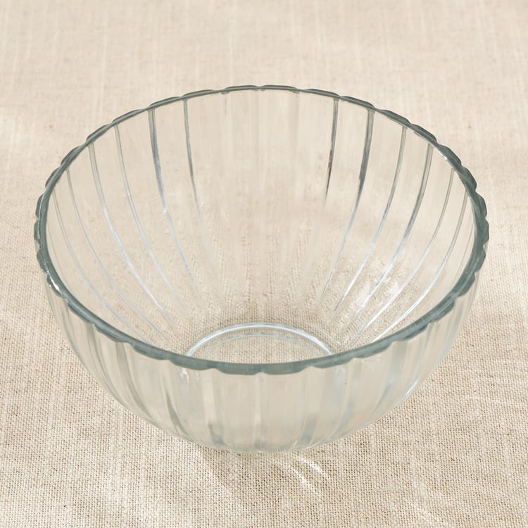 Tuscany Zinnia Set of 7 Glass Ribbed Pudding Set
