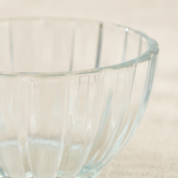 Tuscany Zinnia Set of 7 Glass Ribbed Pudding Set