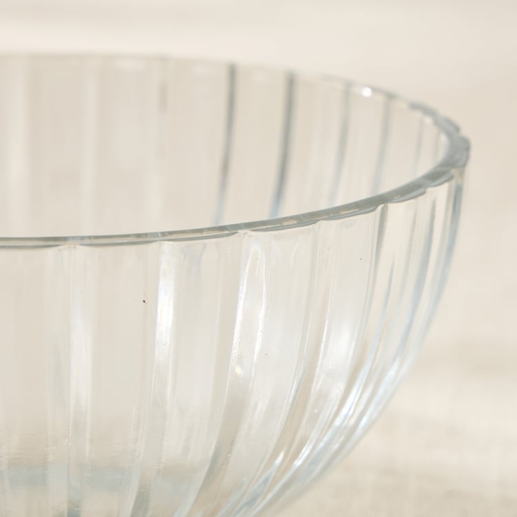 Tuscany Zinnia Set of 7 Glass Ribbed Pudding Set