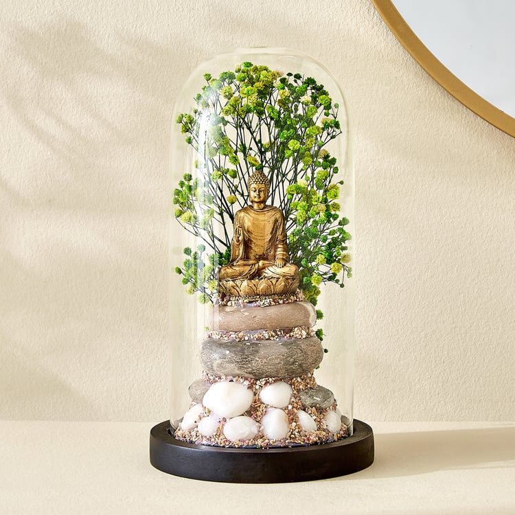 Haven Alba Glass Buddha in Dome Figurine