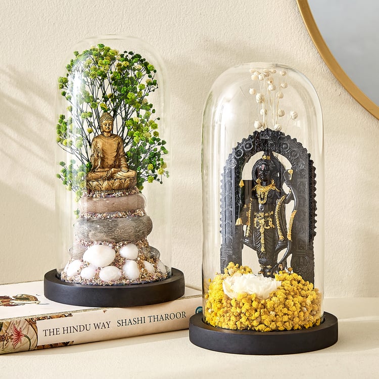 Haven Alba Glass Buddha in Dome Figurine