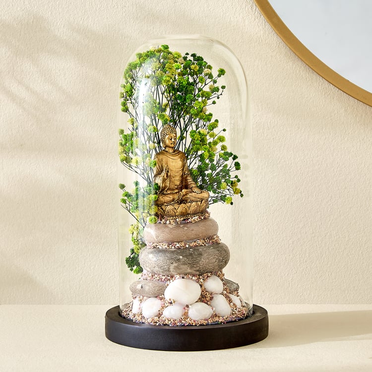 Haven Alba Glass Buddha in Dome Figurine