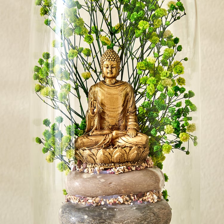 Haven Alba Glass Buddha in Dome Figurine