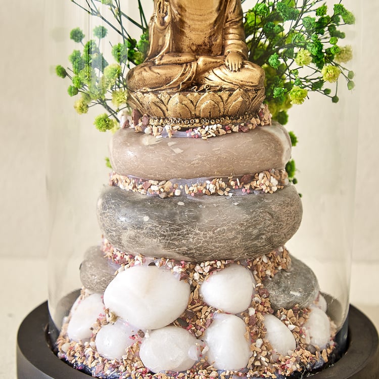 Haven Alba Glass Buddha in Dome Figurine