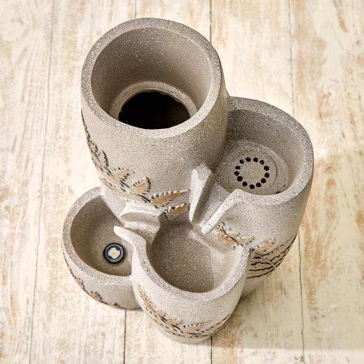 Alpine Cascade Polyresin Leaf Water Fountain - 20x17x35cm