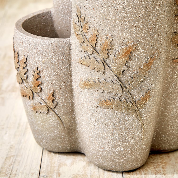 Alpine Cascade Polyresin Leaf Water Fountain - 20x17x35cm