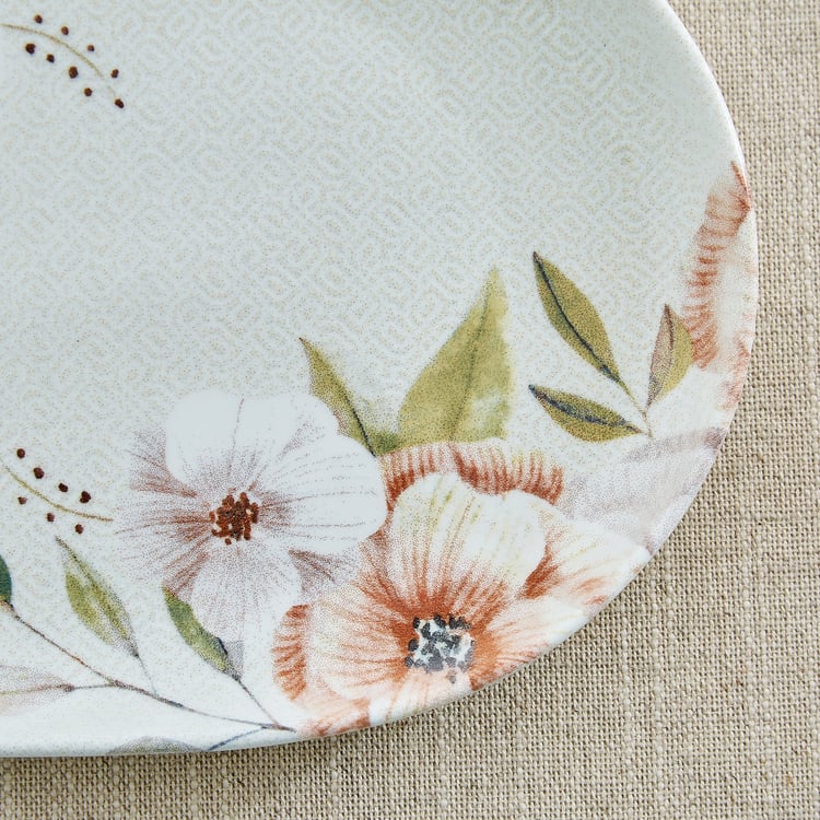 Elva Set of 2 Porcelain Floral Print Dip Bowls with Platter - 120ml