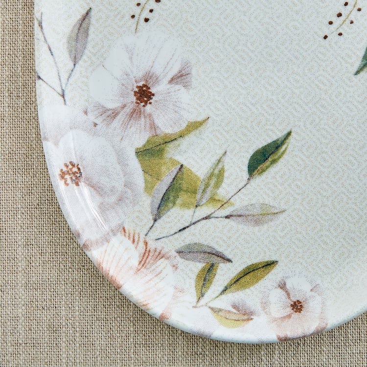 Elva Set of 2 Porcelain Floral Print Dip Bowls with Platter - 120ml