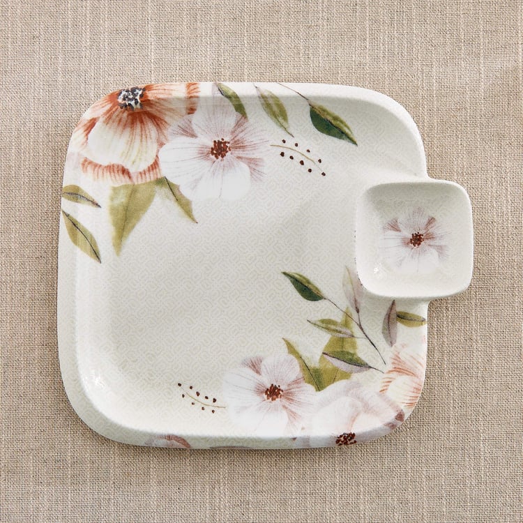 Elva Set of 4 Porcelain Coffee Mugs with Platter - 230ml