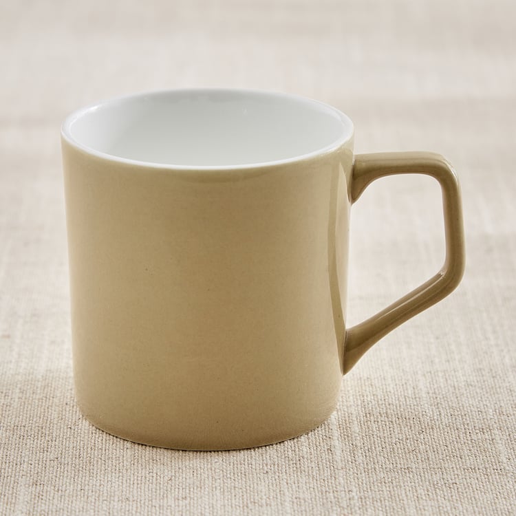 Elva Set of 4 Porcelain Coffee Mugs with Platter - 230ml