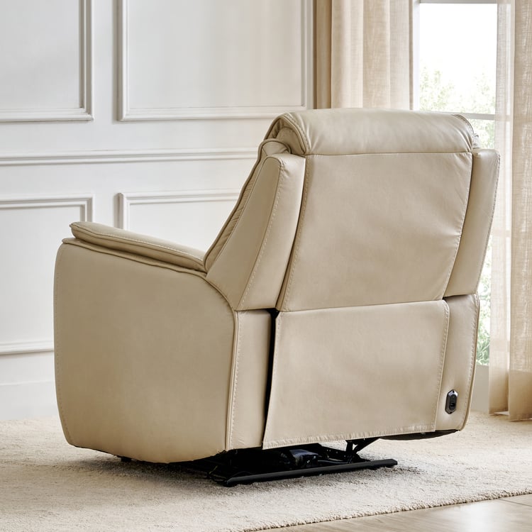 Potsdam Half Leather 1-Seater Zero Gravity Electric Recliner - Ivory