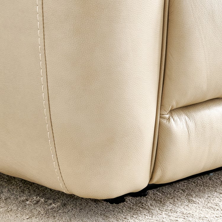 Potsdam Half Leather 1-Seater Zero Gravity Electric Recliner - Ivory