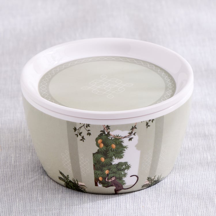 Jalsa Set of 3 Melamine Printed Candy Bowls with Tray - 300ml