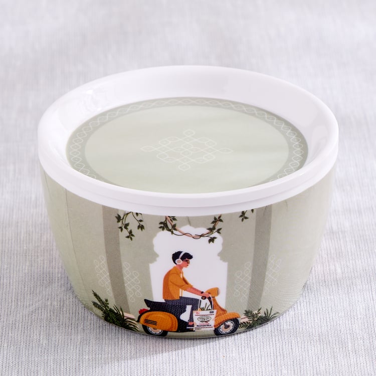 Jalsa Set of 3 Melamine Printed Candy Bowls with Tray - 300ml