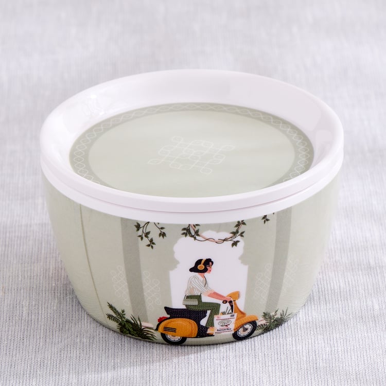 Jalsa Set of 3 Melamine Printed Candy Bowls with Tray - 300ml