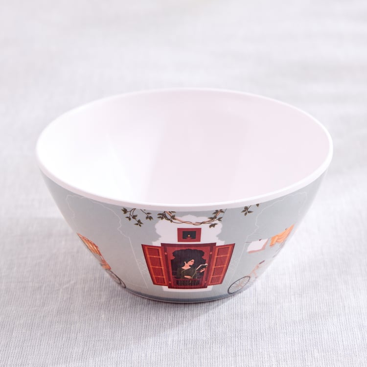 Jalsa Set of 4 Melamine Printed Serving Bowls - 820ml
