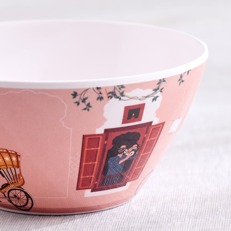 Jalsa Set of 4 Melamine Printed Serving Bowls - 820ml