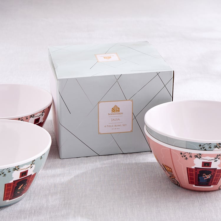 Jalsa Set of 4 Melamine Printed Serving Bowls - 820ml